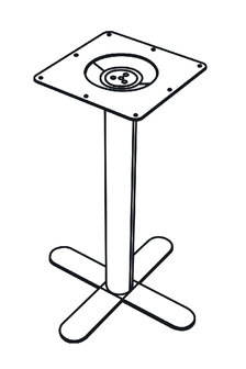 LABEL51 Tafelpoot - 1408 Table Blend - Taupe - Metaal - X-Poot 50x50 cm