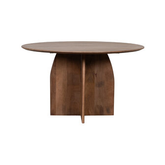 LABEL51 Eetkamertafel Mick - Nature Smooth - Mangohout - 130 cm - Rond