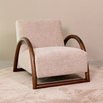 LABEL51 Fauteuil Viggo - Beige - Superb - Walnoot Hout