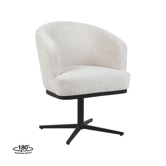 LABEL51 Eetkamerstoel Cannes - Naturel - Tresor - Zwart Metaal