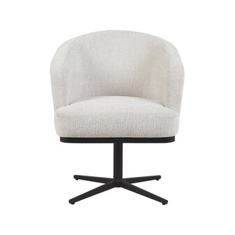 LABEL51 Eetkamerstoel Cannes - Naturel - Tresor - Zwart Metaal