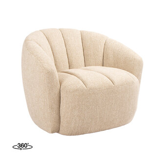 LABEL51 Fauteuil Marvito - Beige - Rustic Weave - One Size