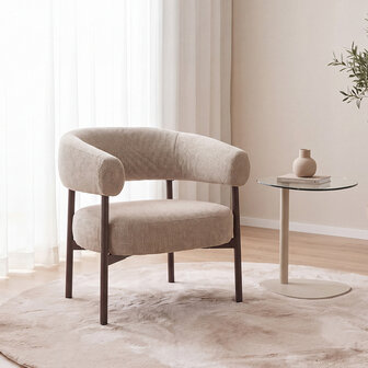 LABEL51 Fauteuil Delfina - Mushroom - Royal Boucle - One Size