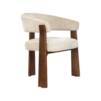 LABEL51 Eetkamerstoel Nice - Naturel - Cremona - Walnoot Hout