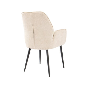 LABEL51 Eetkamerstoel Mayson - Naturel - Raven - Taupe Metaal