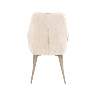LABEL51 Eetkamerstoel Mayson - Naturel - Cremona - Taupe Metaal