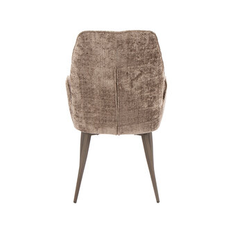 LABEL51 Eetkamerstoel Mayson - Taupe - Cremona - Zwart Metaal