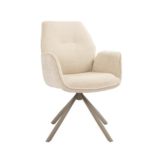 LABEL51 Eetkamerstoel Jill - Naturel - Raven - Taupe Metaal