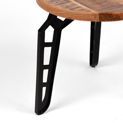 LABEL51 Salontafel Flintstone - Rough - Mangohout - Rond - 80 cm