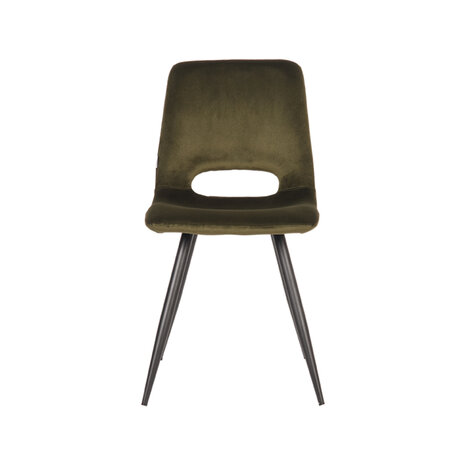 LABEL51 Eetkamerstoel Josh - Army green - Fluweel