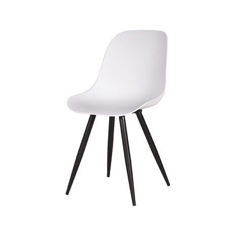 LABEL51 Eetkamerstoel Monza - Wit - Kunststof - Black Frame