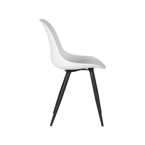 LABEL51 Eetkamerstoel Monza - Wit - Kunststof - Black Frame