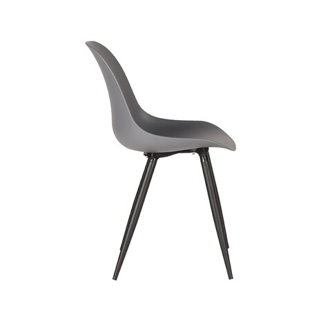LABEL51 Eetkamerstoel Monza - Antraciet - Kunststof - Black Frame