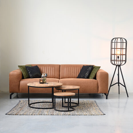 LABEL51 Salontafel Set Triplet - Rough - Mangohout - 60 cm - Rond