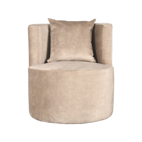 LABEL51 Fauteuil Evy - Zand - Velours - 65 cm