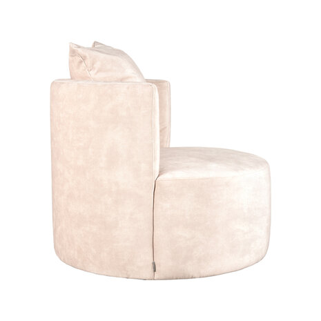 LABEL51 Fauteuil Evy - Naturel - Velours - 90 cm