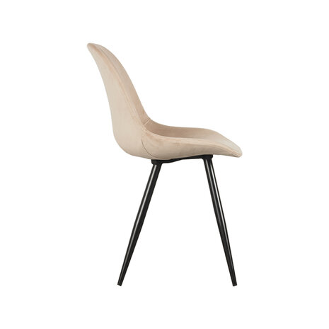 LABEL51 Eetkamerstoel Capri - Zand - Fluweel - Black Frame