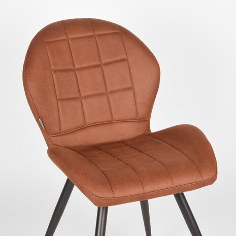 LABEL51 Eetkamerstoel Sil - Cognac - Microfiber