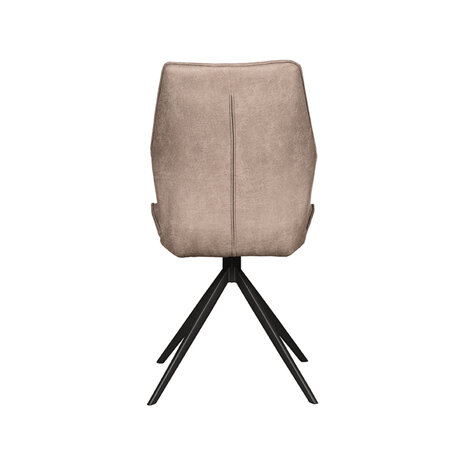 LABEL51 Eetkamerstoel Comfy - Taupe - Micro Suede - Zwart Onderstel