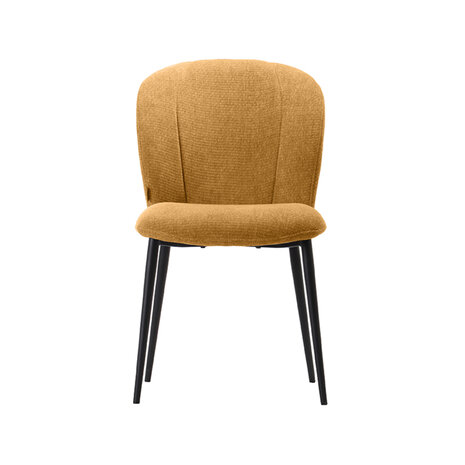 LABEL51 Eetkamerstoel Vino - Mustard - Elite - Black Frame