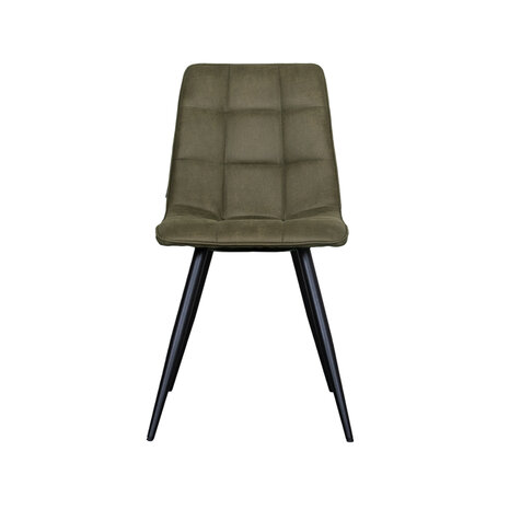 LABEL51 Eetkamerstoel Bistro - Moss - Micro Suede - Black Frame