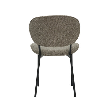LABEL51 Eetkamerstoel Senn - Truffel grijs - Boucle - Black Frame