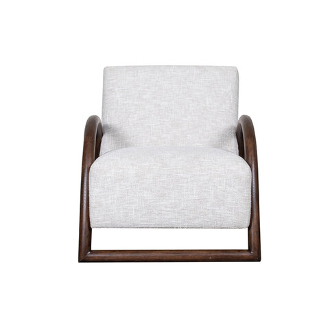 LABEL51 Fauteuil Viggo - Naturel - Boucle - Walnoot onderstel
