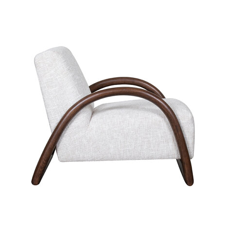 LABEL51 Fauteuil Viggo - Naturel - Boucle - Walnoot onderstel