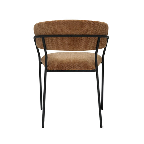LABEL51 Eetkamerstoel Luuk - Cognac - Elite - Black Frame