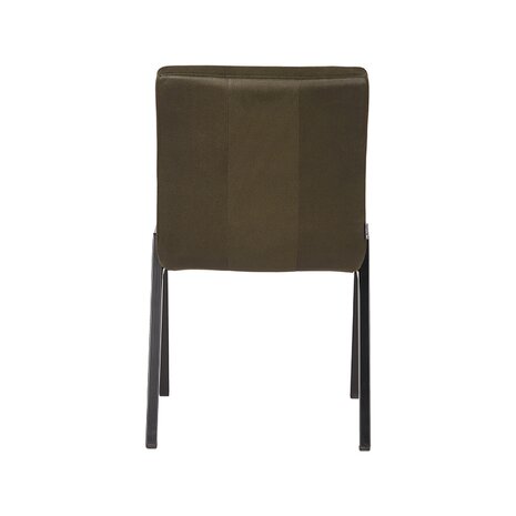 LABEL51 Eetkamerstoel Matz - Army green - Microfiber - Black Frame
