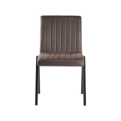 LABEL51 Eetkamerstoel Matz - Antraciet - Microfiber - Black Frame