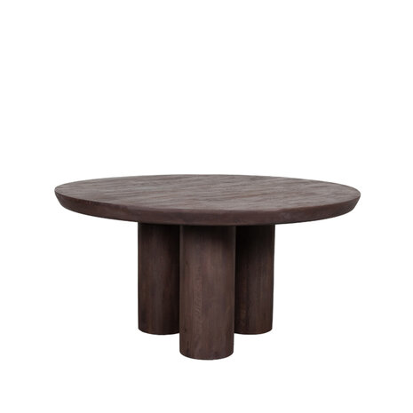 LABEL51 Eetkamertafel Olly - Espresso - Mangohout - 150 cm - Romd