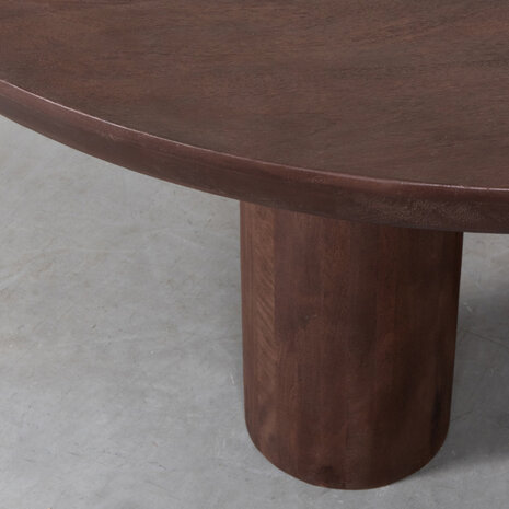 LABEL51 Eetkamertafel Olly - Espresso - Mangohout - 150 cm - Romd