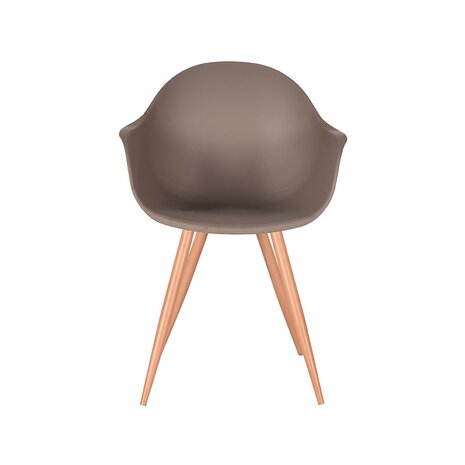 LABEL51 Eetkamerstoel Parma - Coffee - Kunststof - Naturel Houtlook Frame