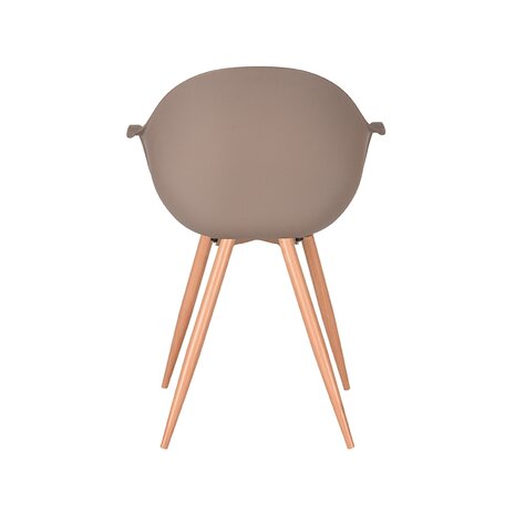 LABEL51 Eetkamerstoel Parma - Coffee - Kunststof - Naturel Houtlook Frame
