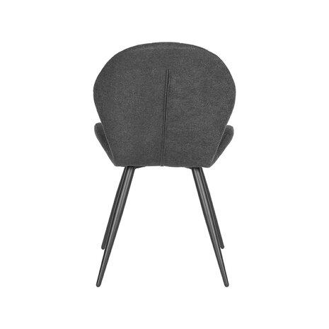 LABEL51 Eetkamerstoel Sil - Antraciet - Weave - Zwart Metalen Frame