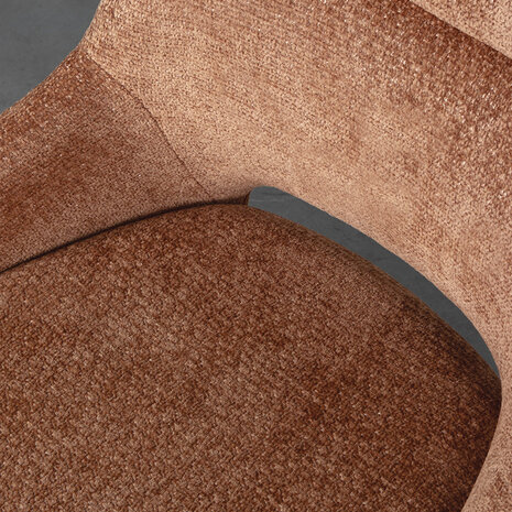 LABEL51 Eetkamerstoel Marlow - Cognac - Elite - Zwart Metalen Frame