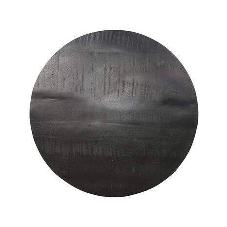 LABEL51 Eetkamertafel Tafelblad Sloppy Edge - Zwart - Mangohout - 70 cm - Rond Sloppy