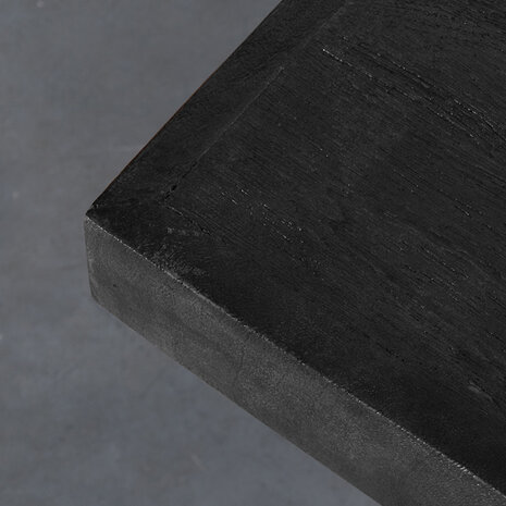 LABEL51 Eetkamerstoel Tafelblad Straight Edge - Zwart - Mangohout - 120 cm Straight