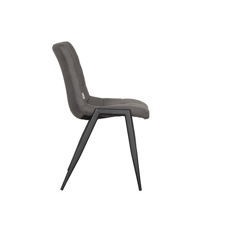 LABEL51 Eetkamerstoel Noor - Antraciet - Micro Suede - Zwart Metalen Frame