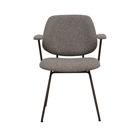 LABEL51 Eetkamerstoel Loreto - Mushroom - Royal Boucle - Brons Metalen Frame