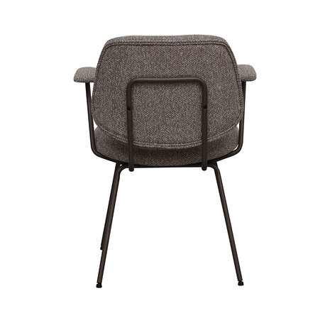 LABEL51 Eetkamerstoel Loreto - Mushroom - Royal Boucle - Brons Metalen Frame