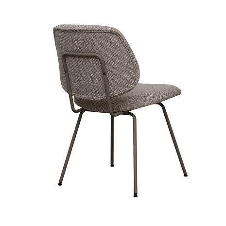 LABEL51 Eetkamerstoel Ravenna - Naturel - Royal Boucle - Taupe Metalen Frame