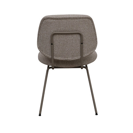LABEL51 Eetkamerstoel Ravenna - Naturel - Royal Boucle - Taupe Metalen Frame
