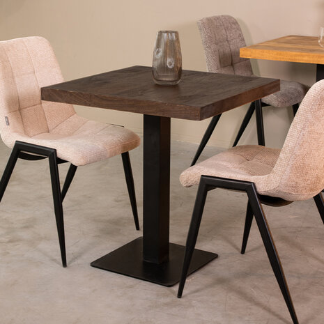 LABEL51 Eetkamertafel Tafelblad Straight Edge - Espresso - Mangohout - 70 cm Straight