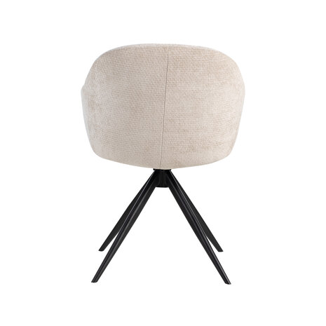 LABEL51 Eetkamerstoel Fiby - Naturel - Elite - Zwart Metalen Frame