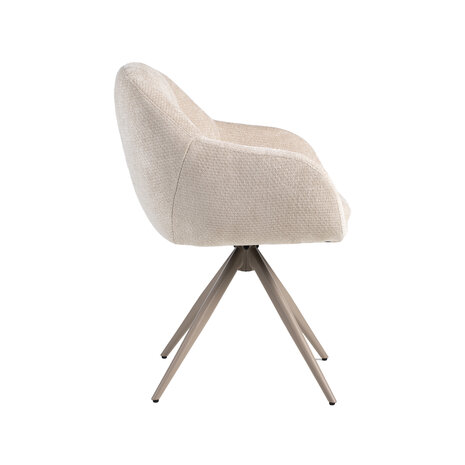 LABEL51 Eetkamerstoel Esma - Naturel - Elite - Taupe Metalen Frame