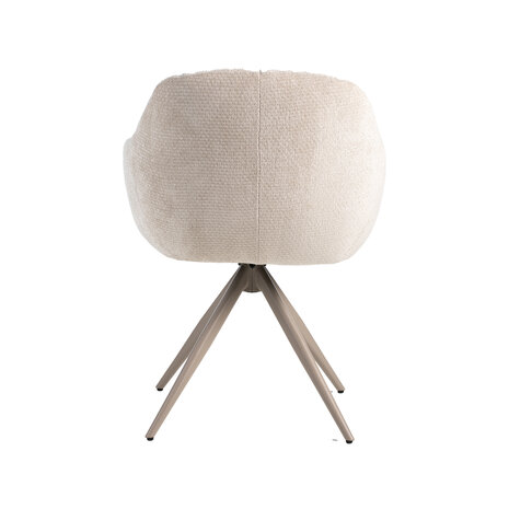 LABEL51 Eetkamerstoel Esma - Naturel - Elite - Taupe Metalen Frame