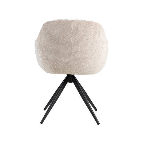 LABEL51 Eetkamerstoel Esma - Naturel - Elite - Zwart Metalen Frame