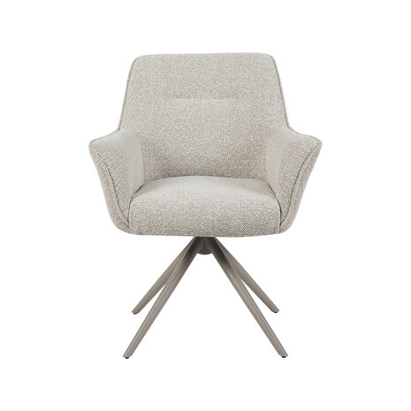 LABEL51 Eetkamerstoel Kimora - Naturel - Royal Boucle - Taupe Metalen Frame